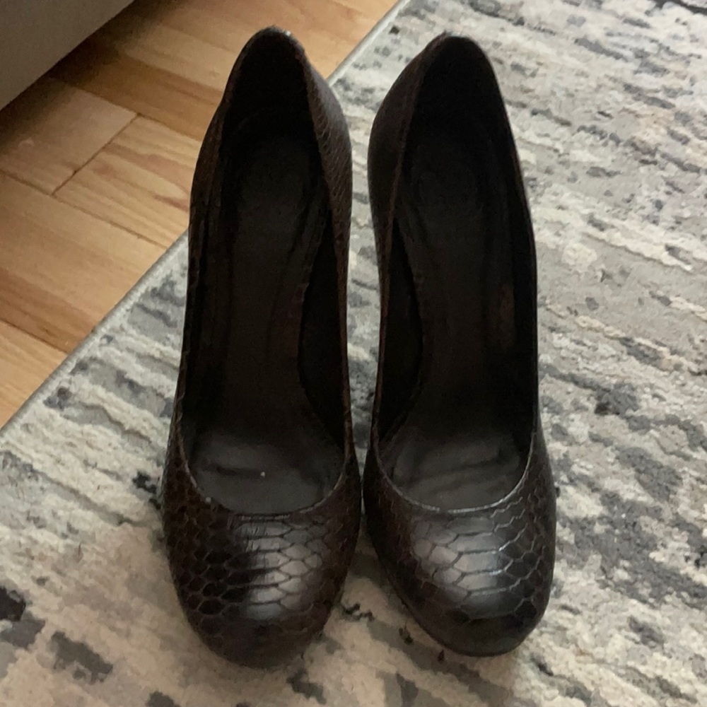 Tory Burch heels brown snake skin